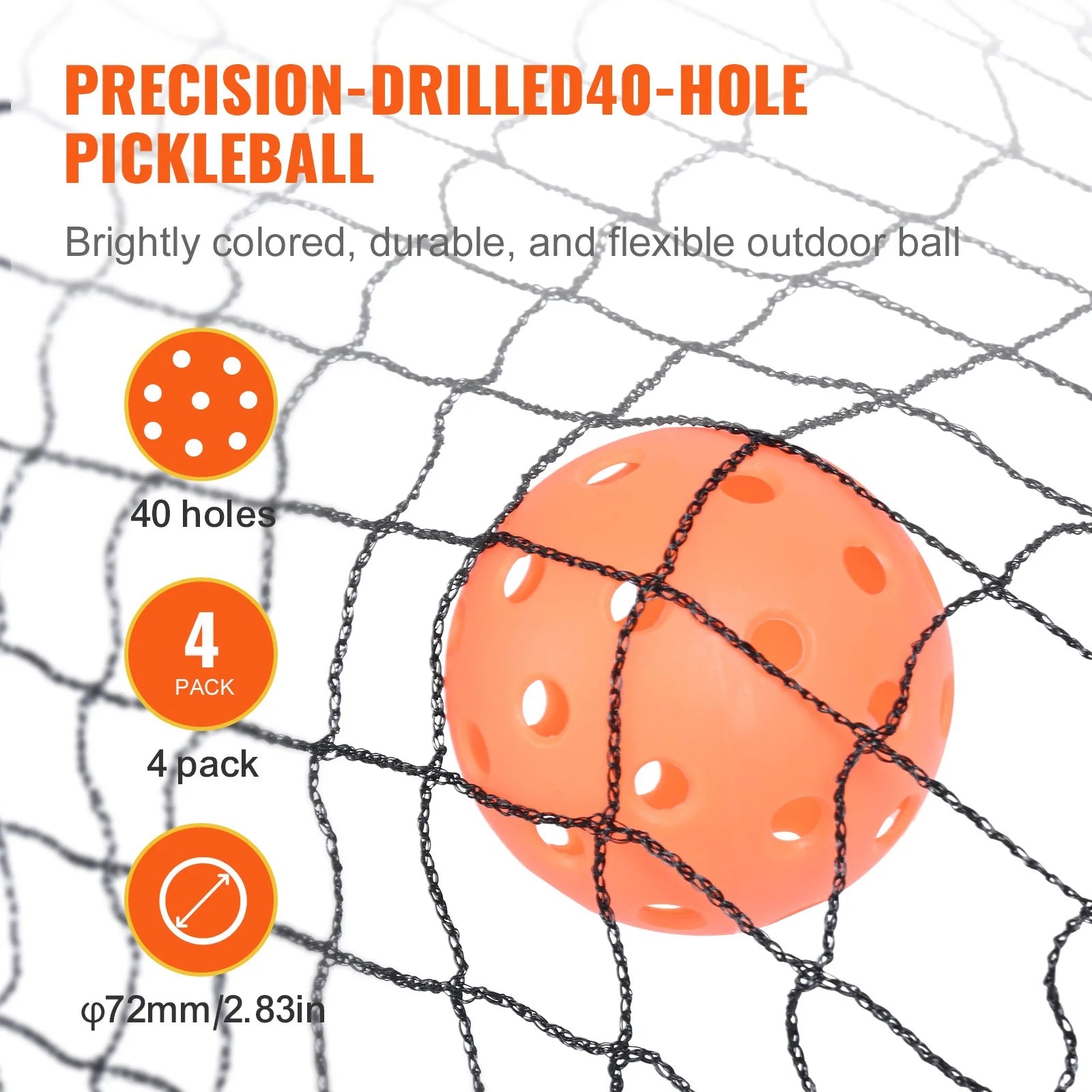 VEVOR Pickleball Net Set, 22FT Regulation Size Portable Pickleball System with Carrying Bag & Balls & Paddles, Weather Resistant Steady Metal Frame & Strong PE Net, for Outdoor Backyard Driveway